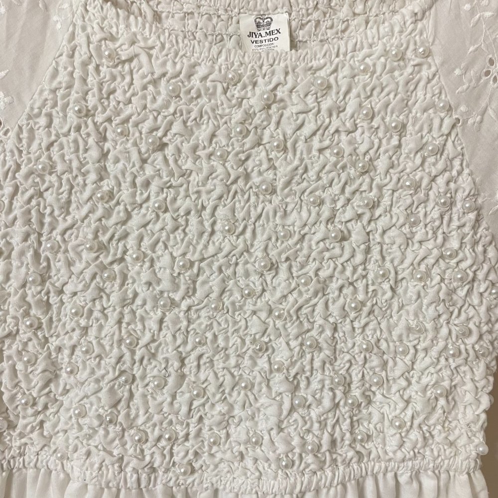 Medium- 100% Cotton White Maxi Dress - Picture 7 of 9